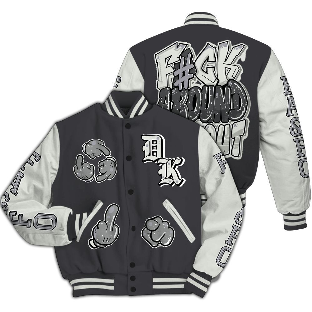 Varsity Jacket To Match Fear 4s - F Around Find Out Graphic All Over Print