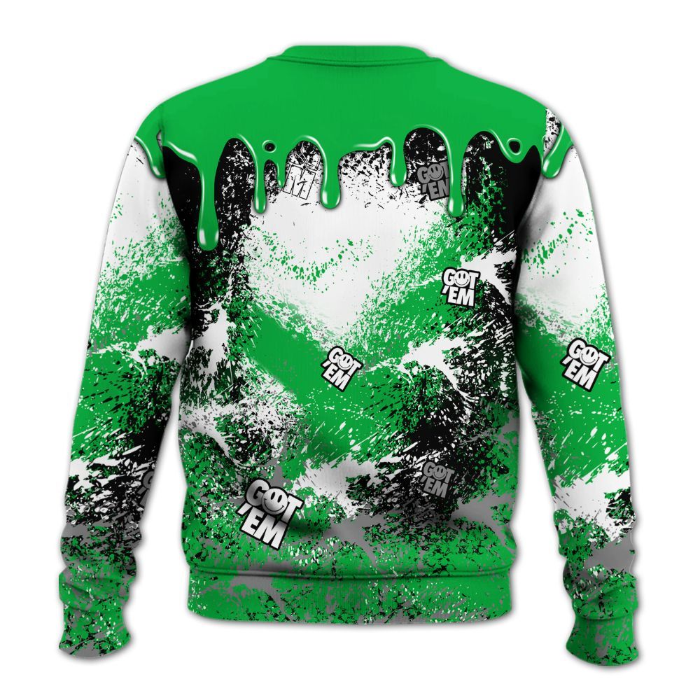 Sweatshirt To Match Lucky Green 5s - Dripping 23 Drip All Over Print