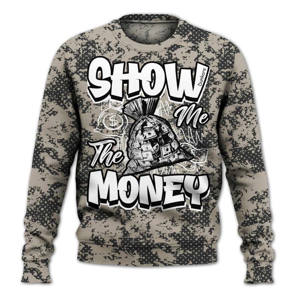 Sweatshirt To Match RM Light Bone 4s - Show Me The Money Retro All Over Print