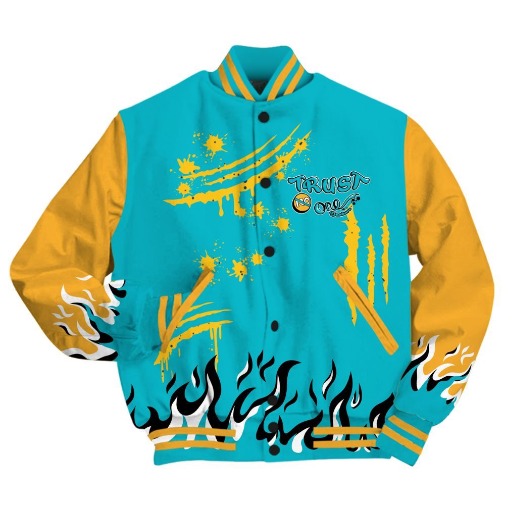 Varsity Jacket To Match Retro Aqua 5s - Graphic Trust No One All Over Print