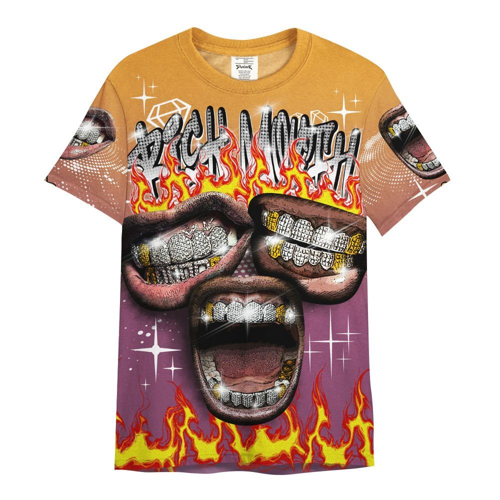 Shirt To Match High OG Brotherhood 1s - Rich Mouth Fire Rap Retro 90s All Over Print