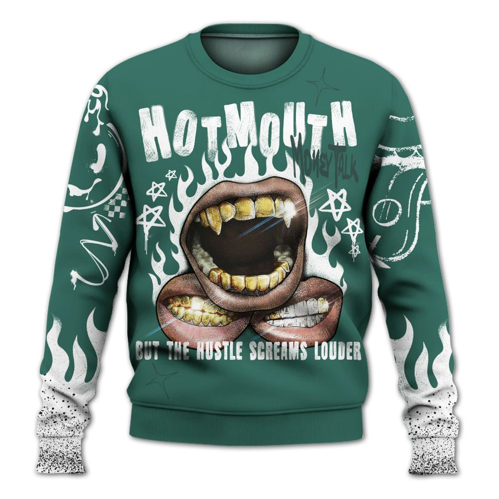 Sweatshirt To Match RM Oxidized Green 4s - Mouth Burning Street Style All Over Print