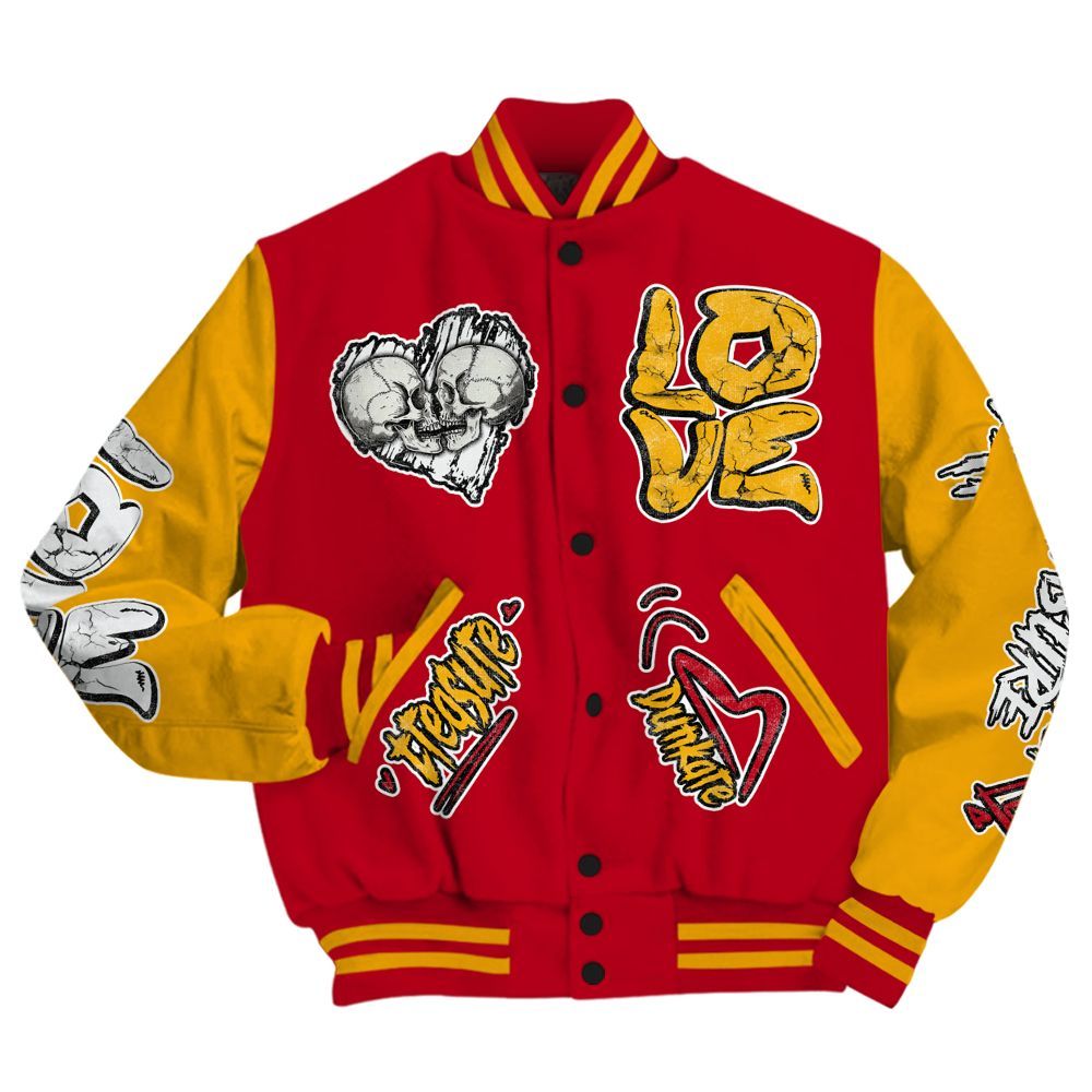 Varsity Jacket To Match Cardinal 7s - Skull Bear All Over Print