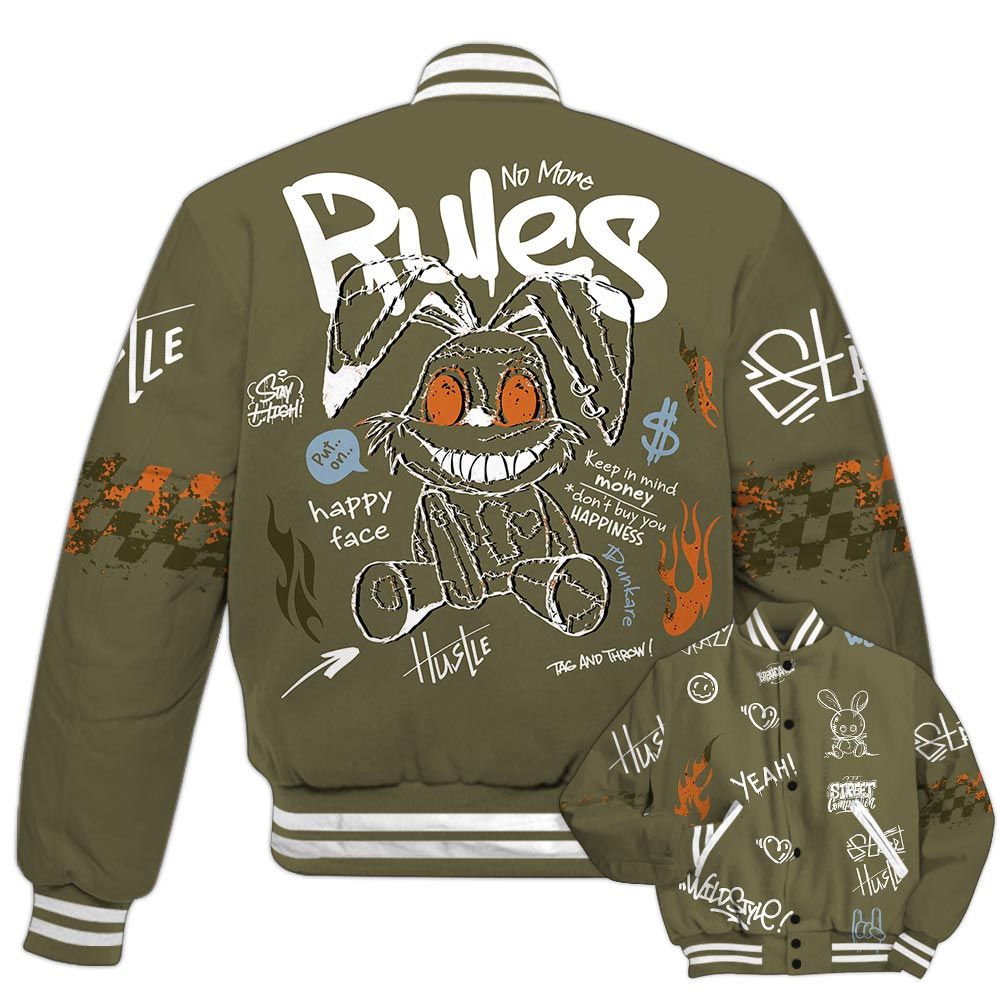 Varsity Jacket To Match Olive 5s - No More Rules Retro Varsity Jacket Outfit