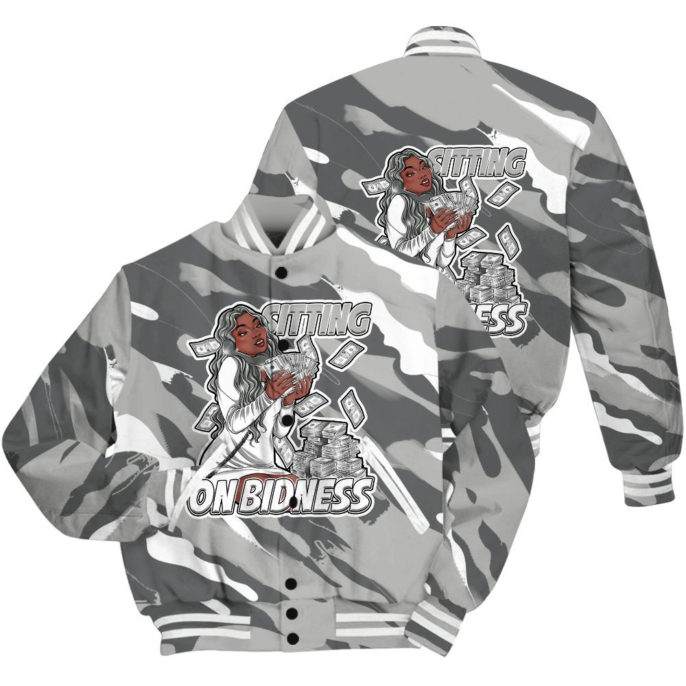 Varsity Jacket To Match Retro Wet Cement 4s Shirt - Bidness Colored All Over Print