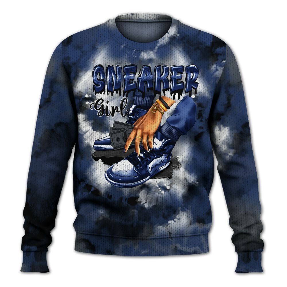 Knitted Sweater To Match Retro Flint 13s - SNEAKER Girl Money Drip Tie Dye