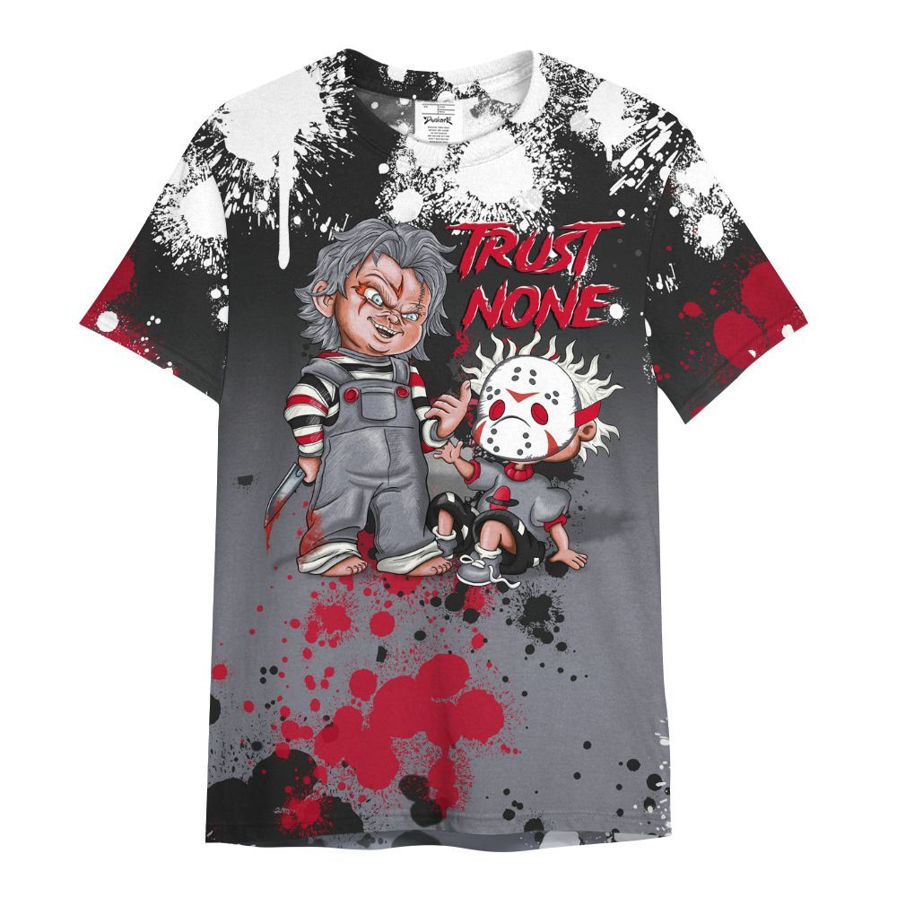 Shirt To Match Retro Black Flint 13s - Trust No One Scary All Over Print