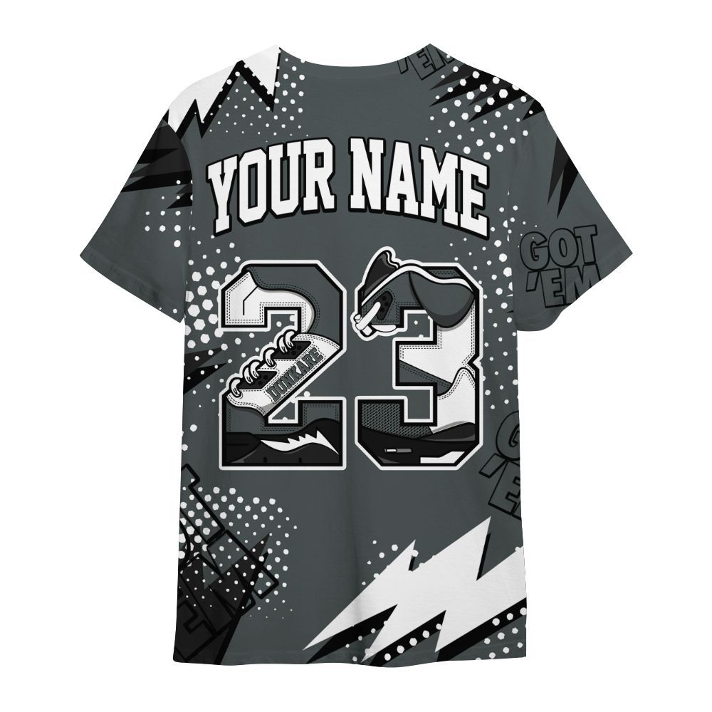 Shirt To Match Black RM Nigel Sylvester 4s - Custom Name Number 23 5s All Over Print