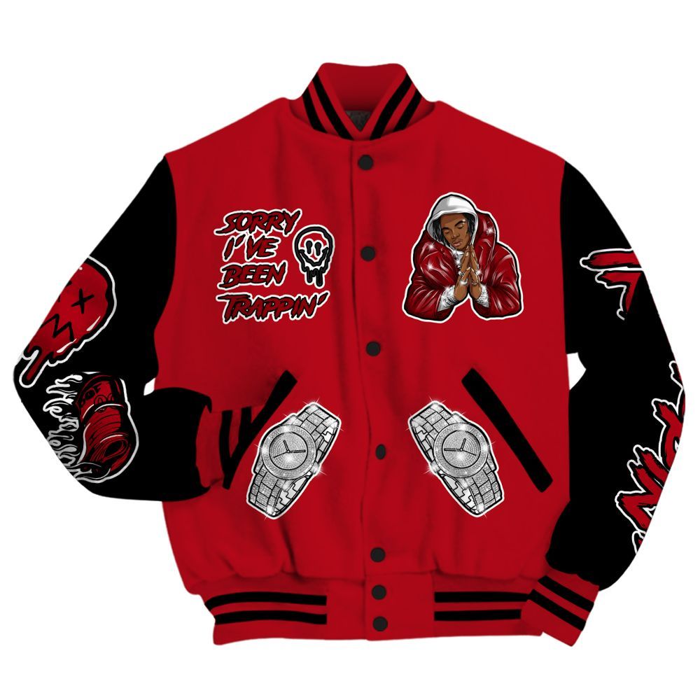 Varsity Jacket To Match Bred Velvet 11s - Trappin' Unique All Over Print