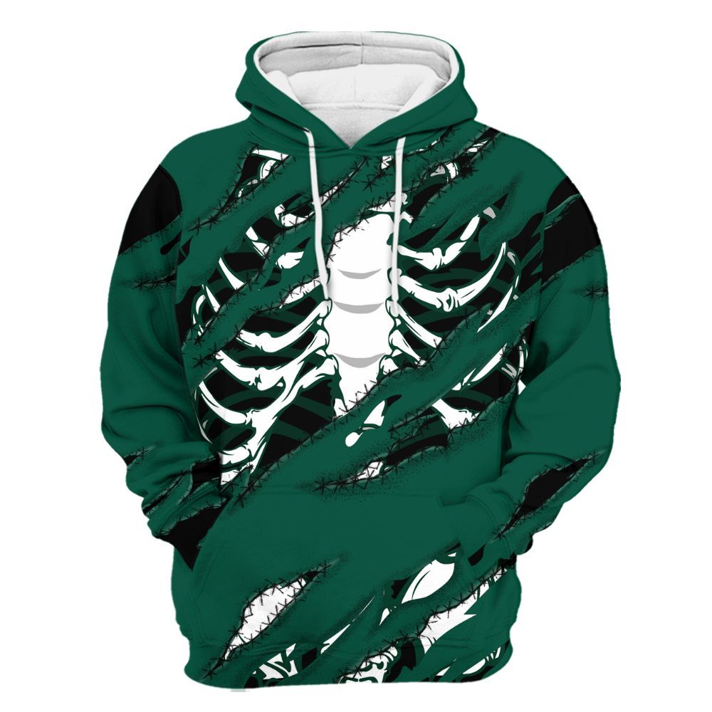 Hoodie To Match Oxidized Green 4s - GOT 'EM Skeleton Scratch All Over Print