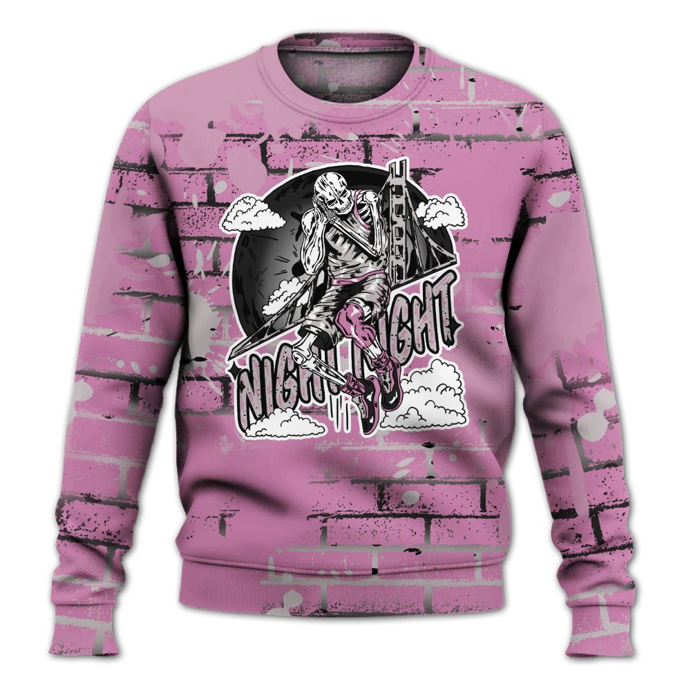 Sweatshirt To Match Neutral Grey Black White Orchid 4s - Seeya Skeleton Brick All Over Print