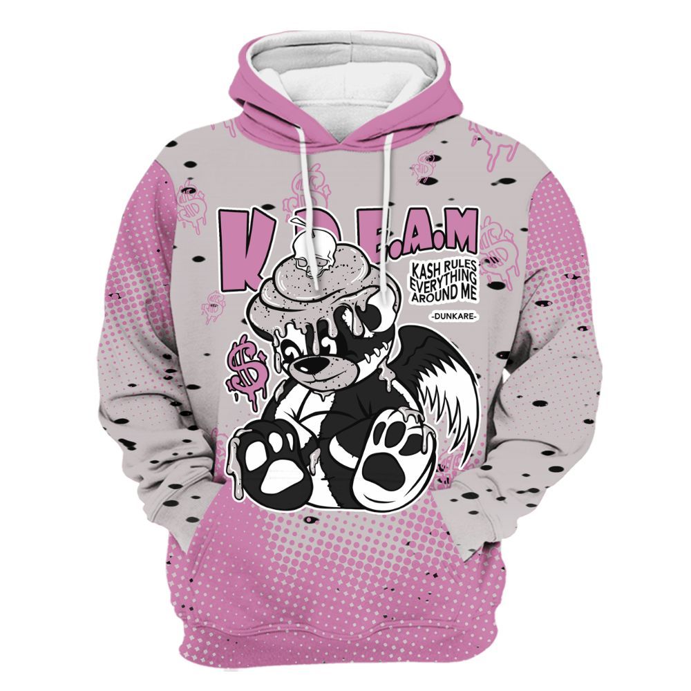 Hoodie To Match Neutral Grey Black White Orchid 4s - Loot Bear Unique Drip All Over Print