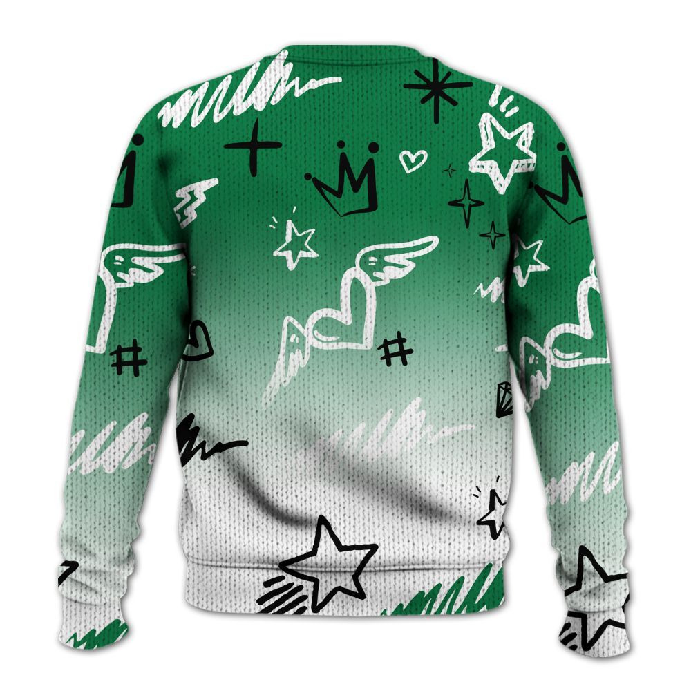 Knitted Sweater To Match Pine Green 13s - Rise Shine Hustle Grind