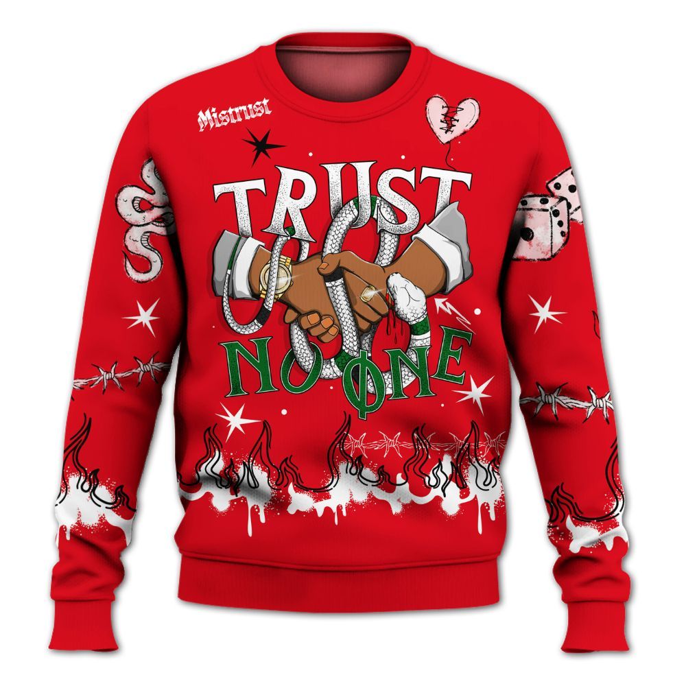 Sweatshirt To Match Chicago 13s - Trust No One Snake-Bite Doodle Crayon All Over Print