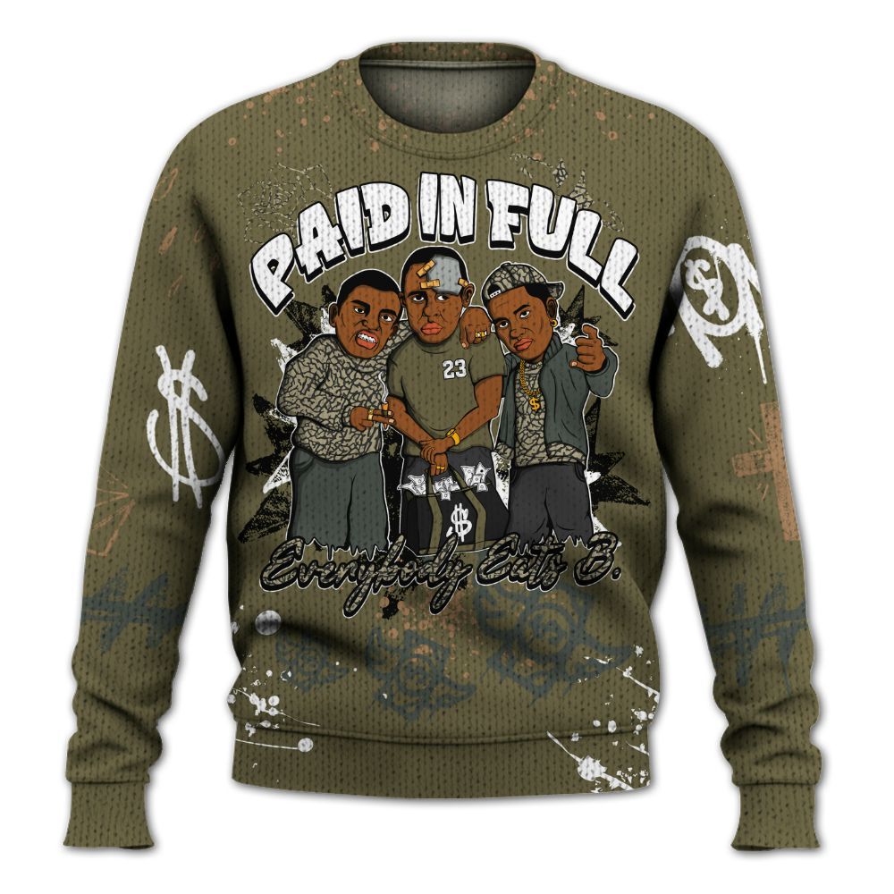 Sweater To Match Retro Family Affair 3s - Everybody Paid In Full Crayon Graphic