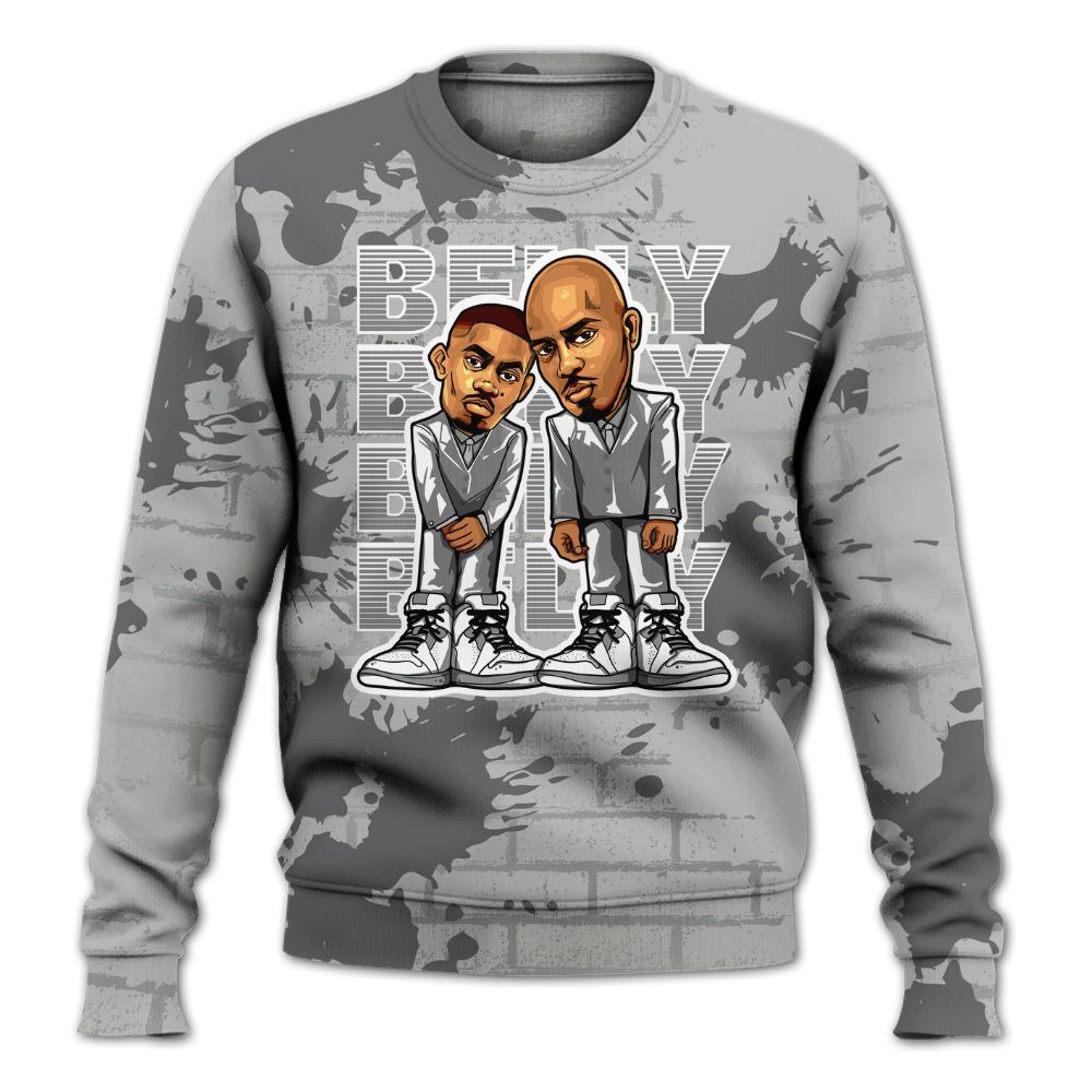 Sweatshirt To Match Retro Wet Cement 4s - Belly Sneakers Graphic Halloween All Over Print