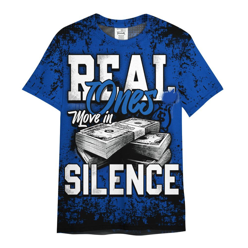 Shirt To Match Hyper Royal 12s - Move In Silence Money Street Retro All Over Print