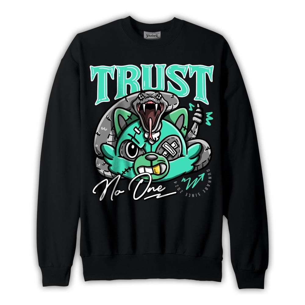 Sweatshirt To match Black Green Glow 3s Sweatshirt - Trust No Raccoon Graphic 1805 DNY