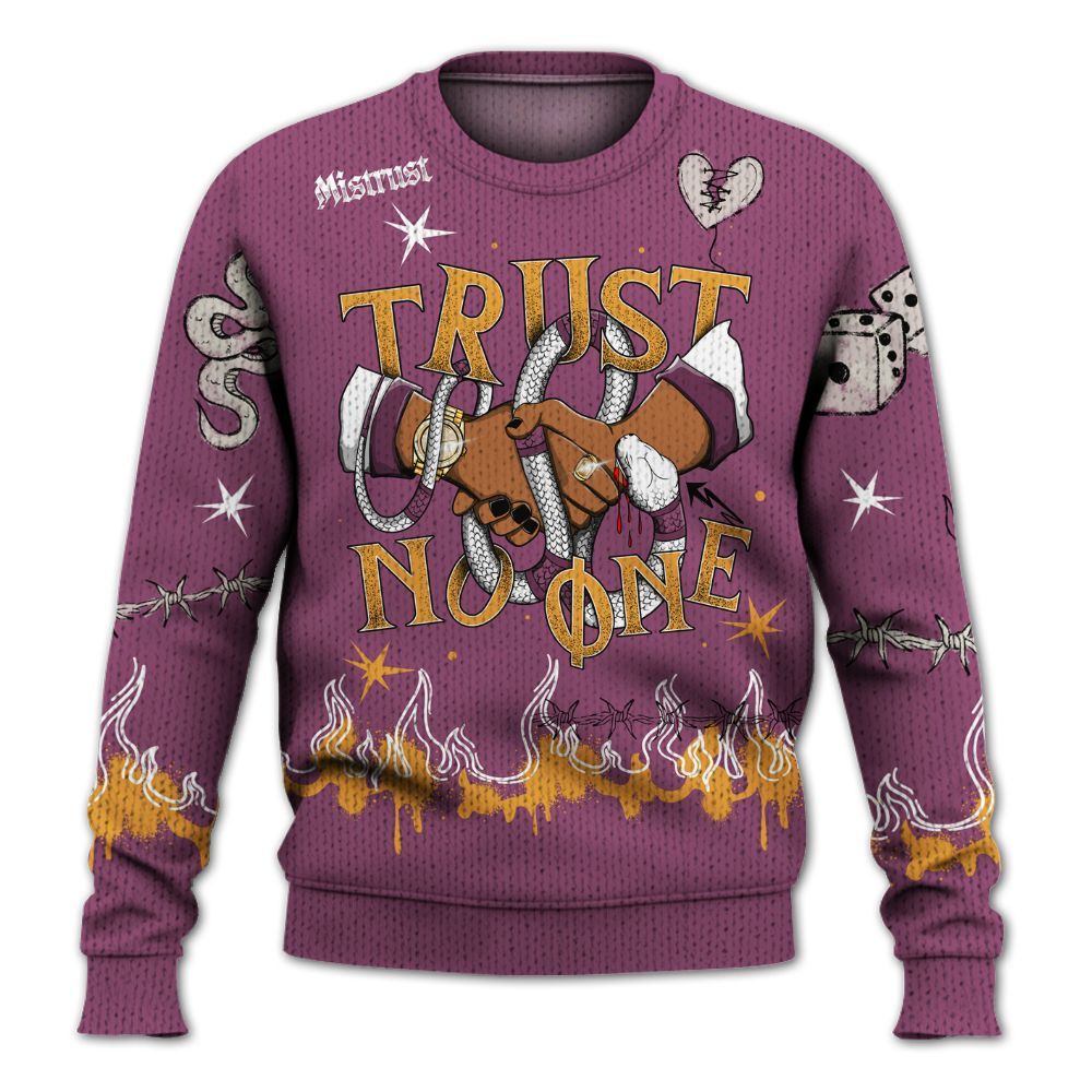 Knitted Sweater To Match High OG Brotherhood 1s - Trust No One Snake-Bite Doodle Crayon
