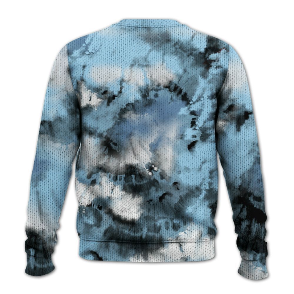 Knitted Sweater To Match Legend Blue 11s - SNEAKER Girl Money Drip Tie Dye
