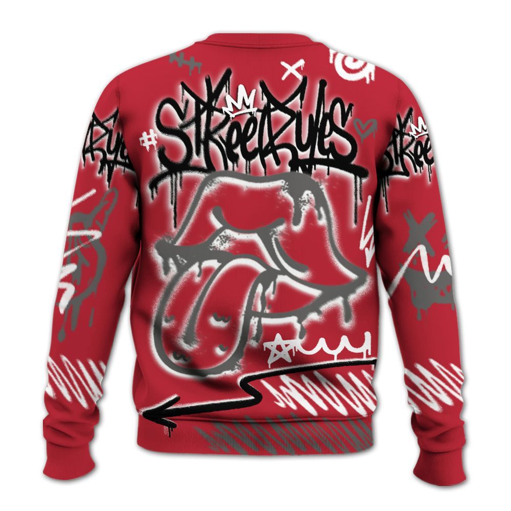Sweatshirt To Match Red Flint 13s - Break Rules Streetwear All Over Print