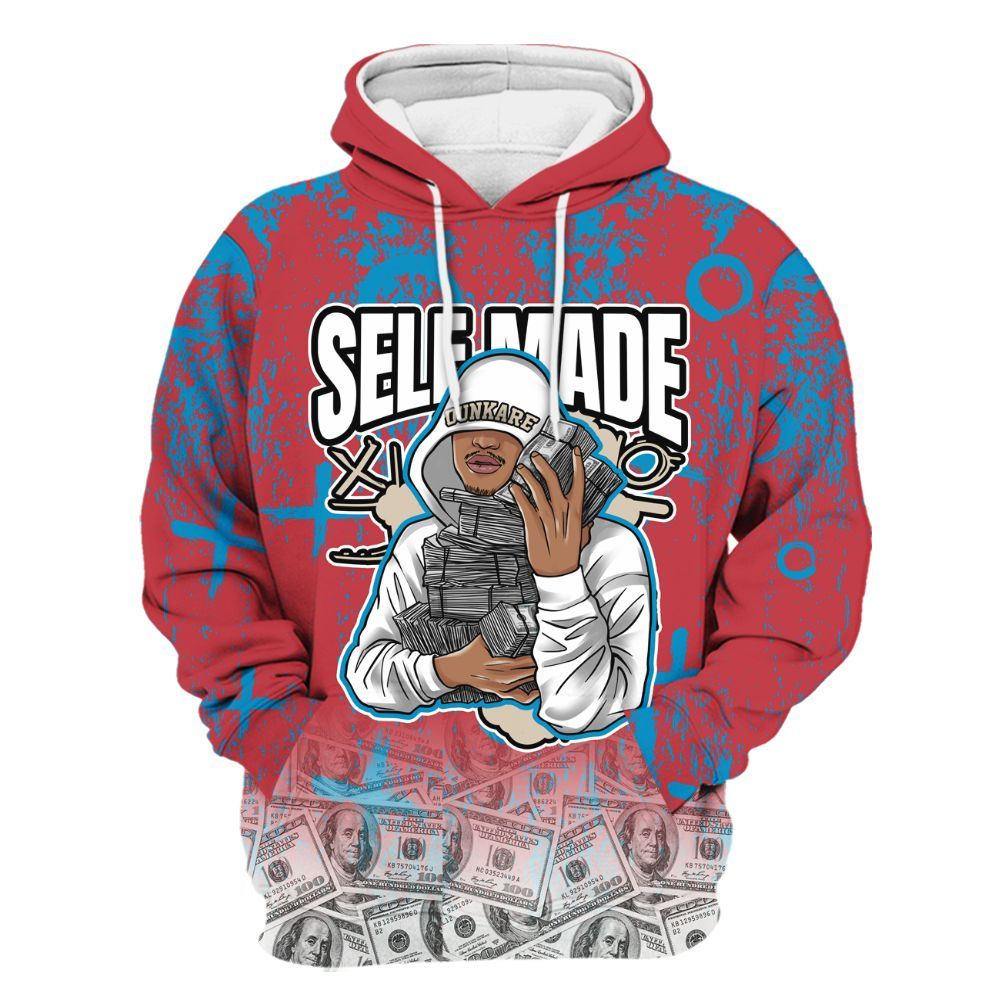 Hoodie To Match High OG University Red Dark Powder Blue 1s - Selfmade Unique Grunge All Over Print