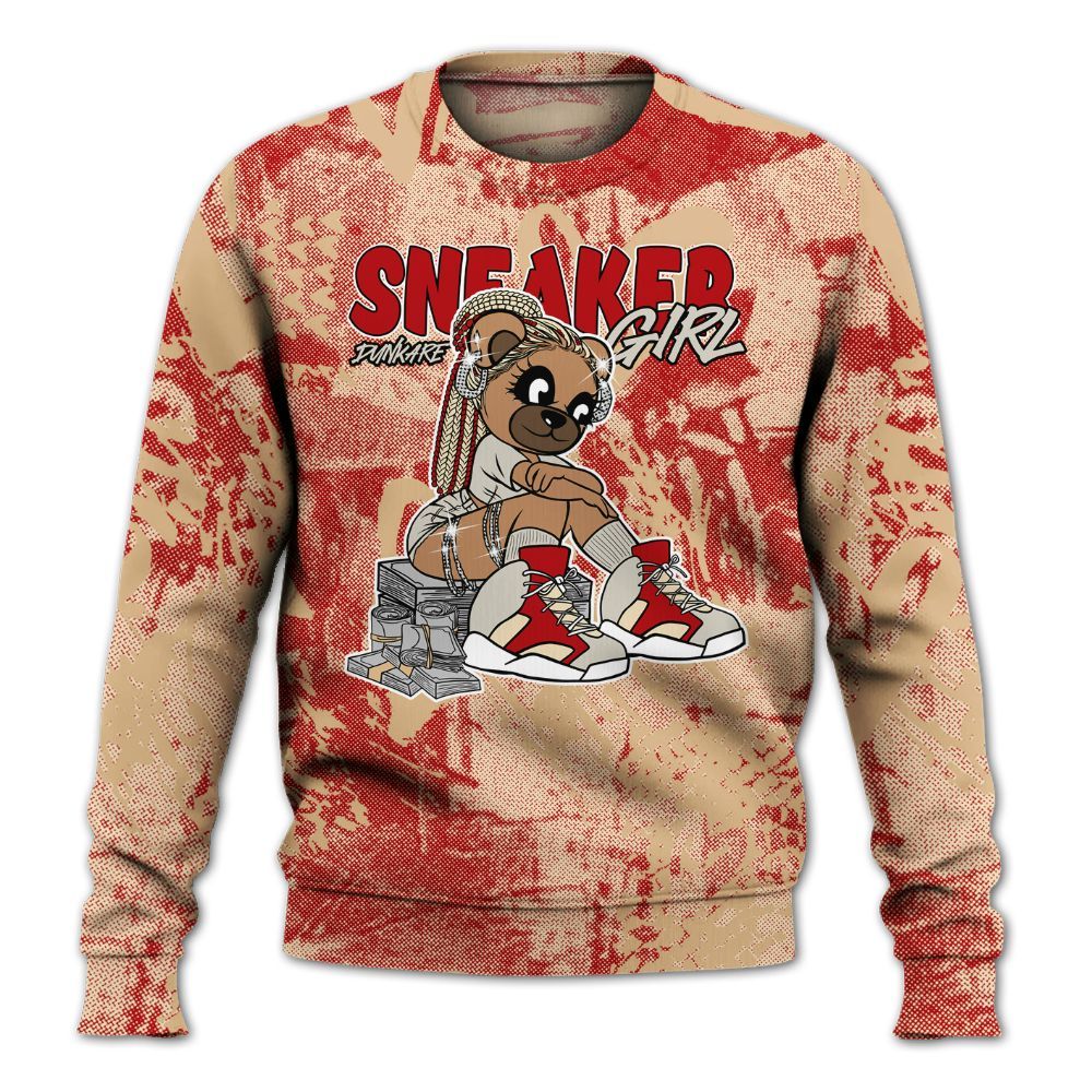Sweatshirt To Match Dunk Low Strawberry Waffle - Sneaker Girl Bear Heart Grunge All Over Print