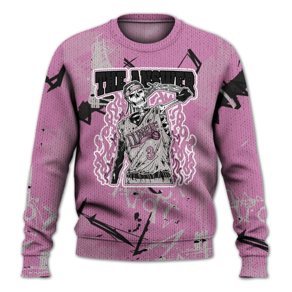 Knitted Sweater To Match Neutral Grey Black White Orchid 4s - Allen Answer Skeleton Messyz