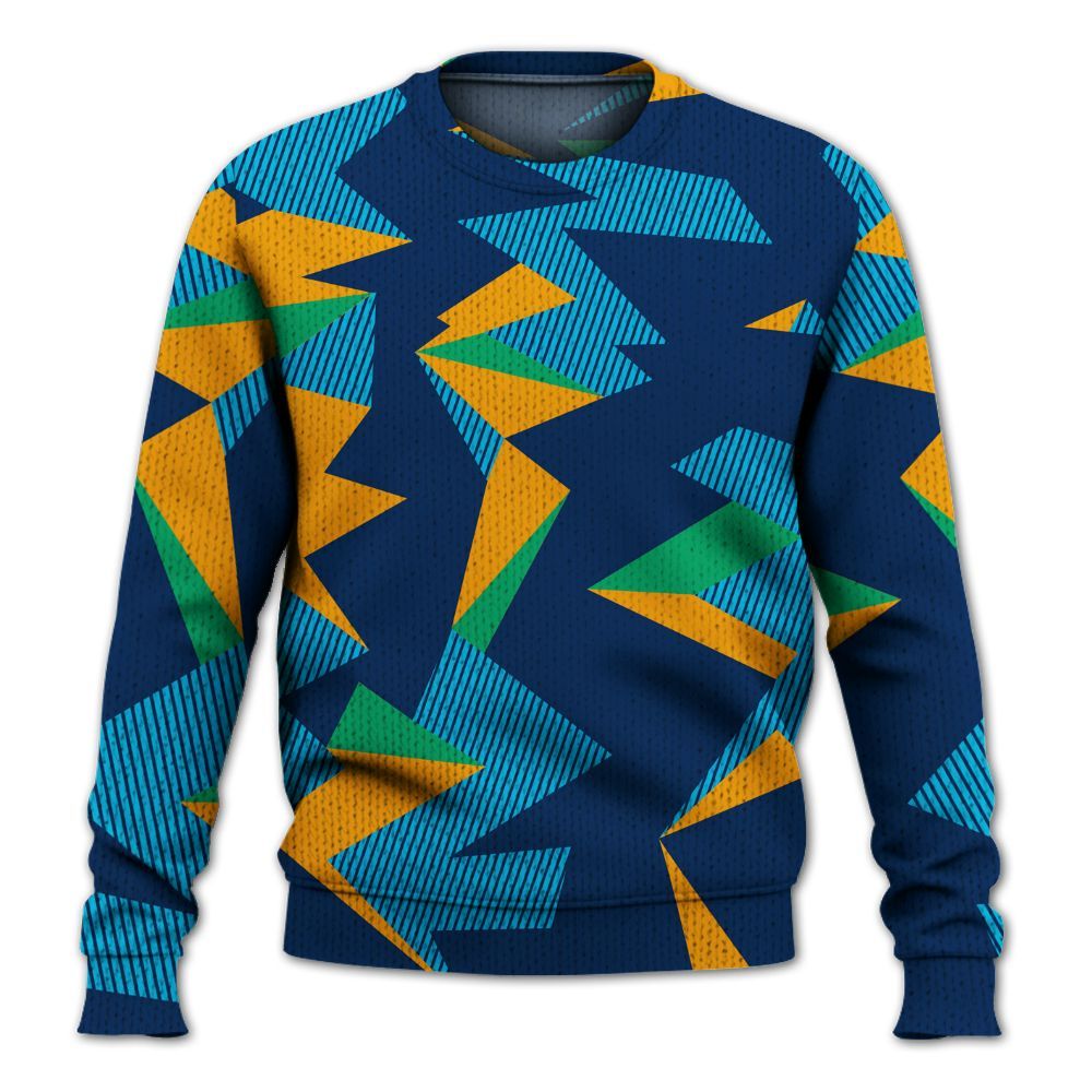 Knitted Sweater To Match Dunk Low GS Electric Algae - Geometric Camouflage Pattern