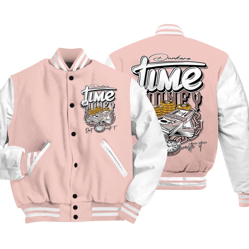 Varsity Jacket To Match Low Legend Pink 11s - Time Is Money Varsity Jacket Outfit Low Legend Pink 11s 1305 HDT