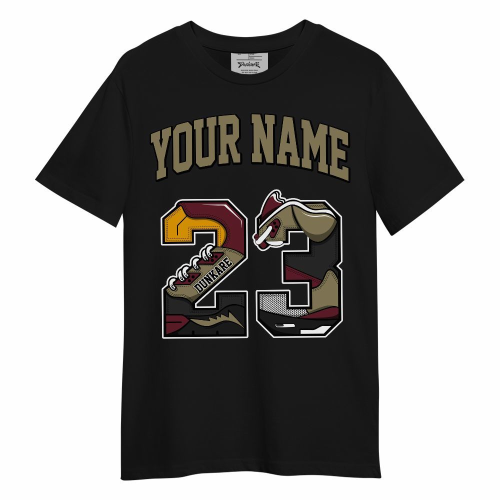 Shirt To Match Black Olive 7s - Custom Name Number 23 5s Unisex Shirt