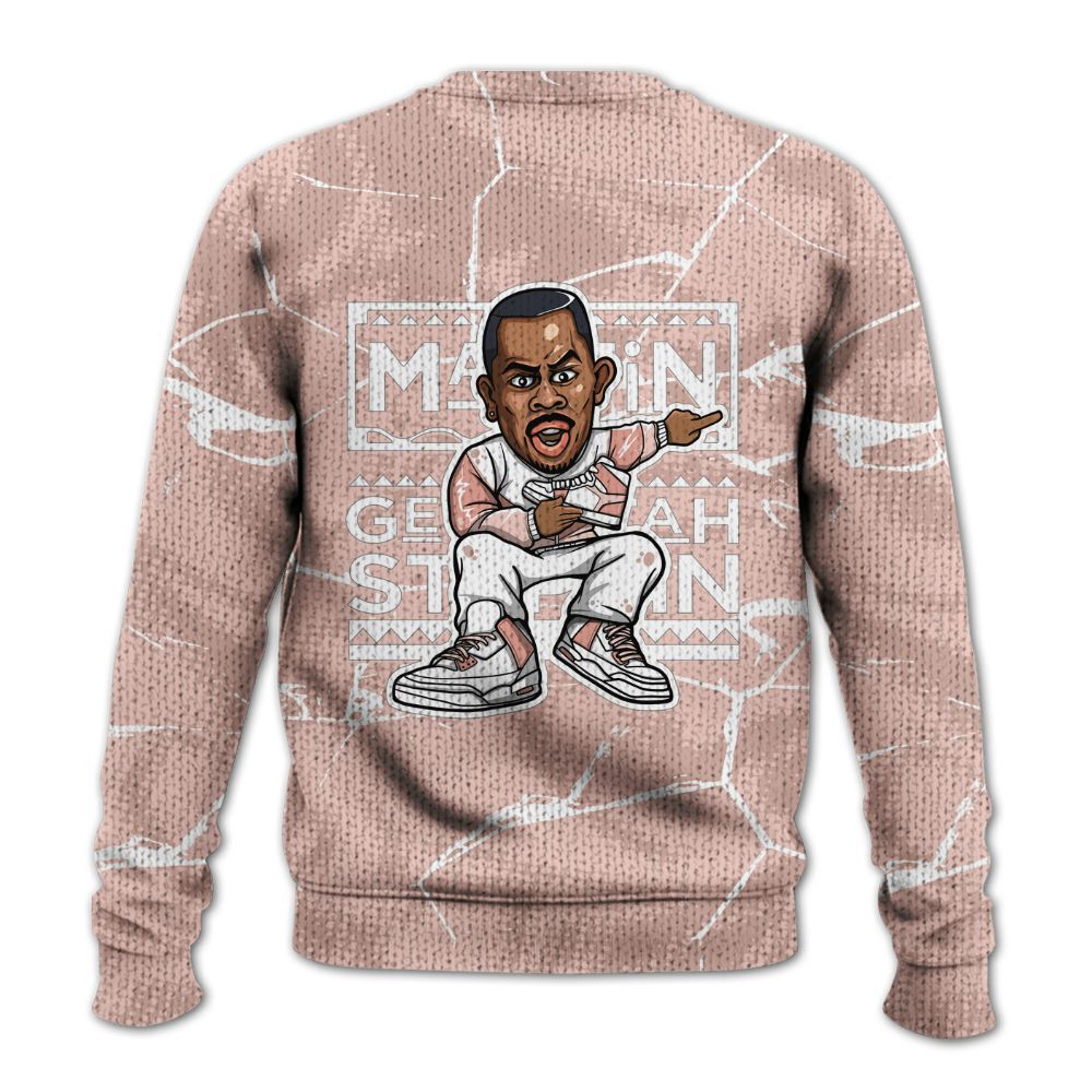 Knitted Sweater To Match Low Legend Pink 11s - Get Tag Sneakers Steppin' Graphic Crack