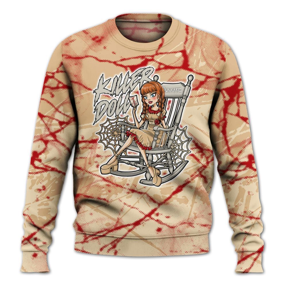 Sweatshirt To Match Dunk Low Strawberry Waffle - Killer Doll-A Halloween Profound All Over Print