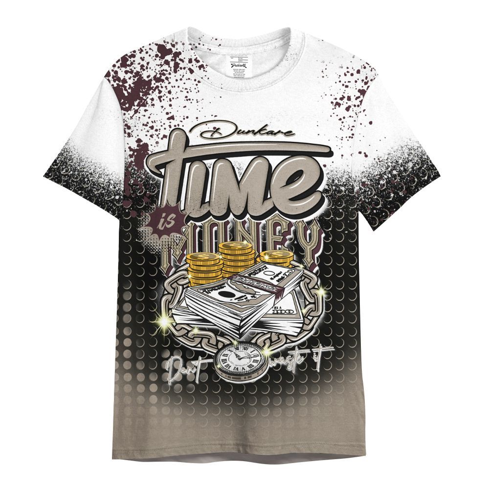 Shirt To Match AMM Retro Phantom 4s - Halftone Time Is Money All Over Print