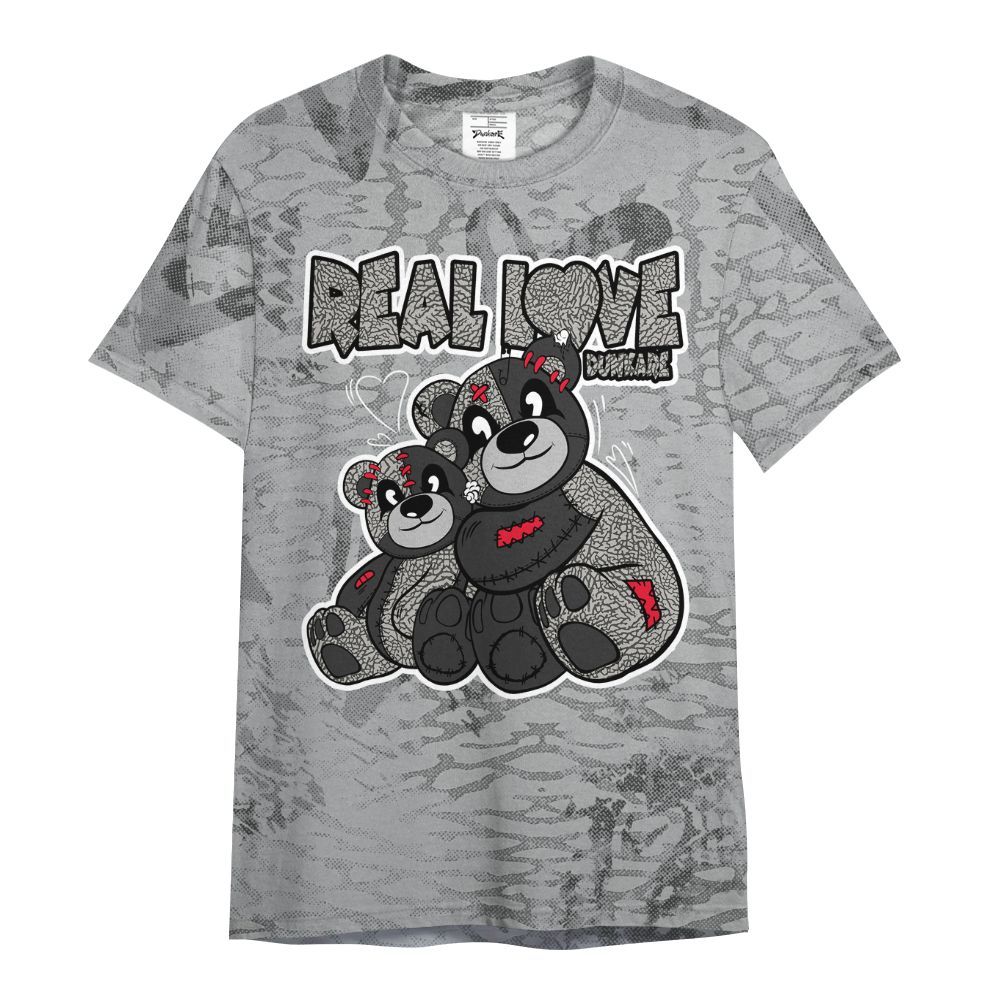 Shirt To Match Black Cement 3s - Sincere Fondness Bear All Over Print
