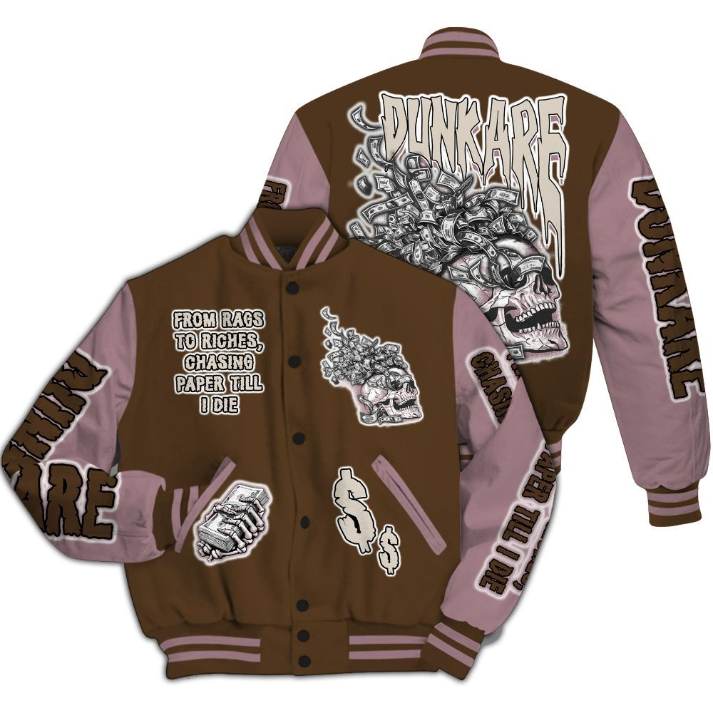 Varsity Jacket To Match Dunk Low Swoosh Serves - From Rags To Riches All Over Print