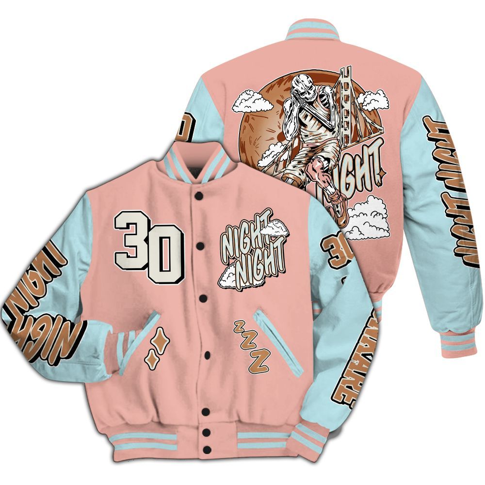 Varsity Jacket To Match Dunk Low Glacier Arctic - Seeya Skeleton All Over Print