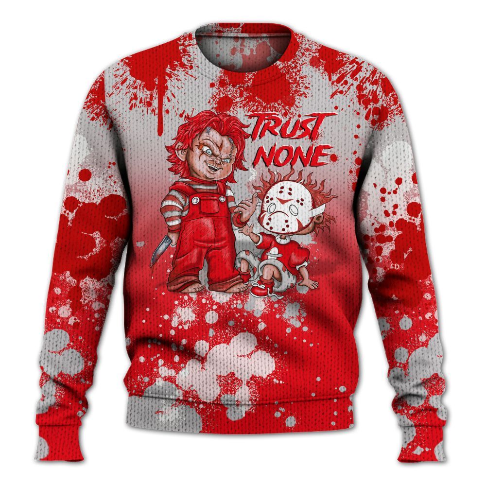 Knitted Sweater To Match Air Max 1 Low Poly - Trust No One Scary