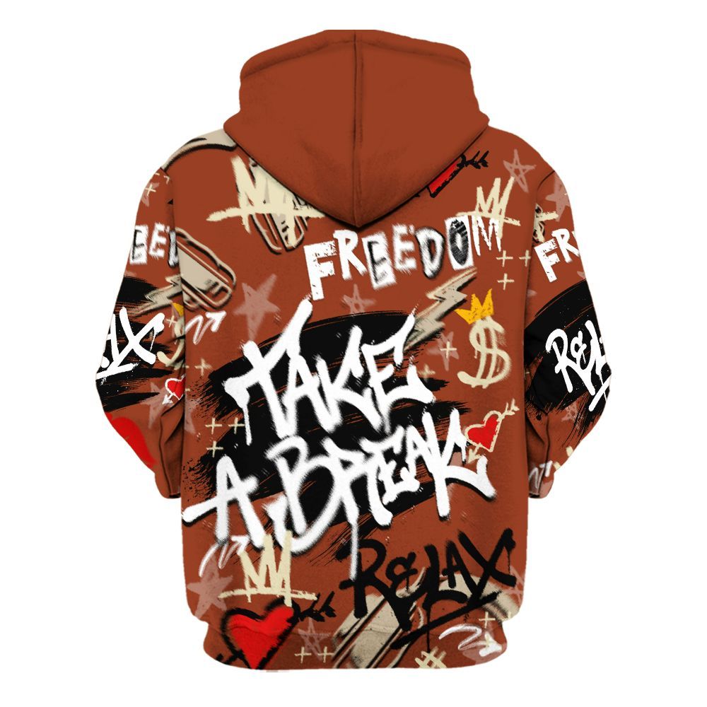 Hoodie To Match Retro Eastside Golf 12s - Take Break Freedom Graffiti Streetwear All Over Print