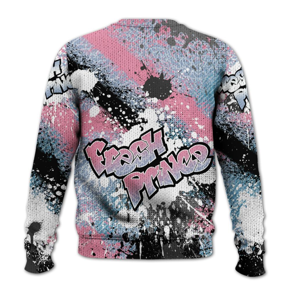 Sweater To Match Denim Pink Glow 3s - Fresh Sneaker Lick Graphic