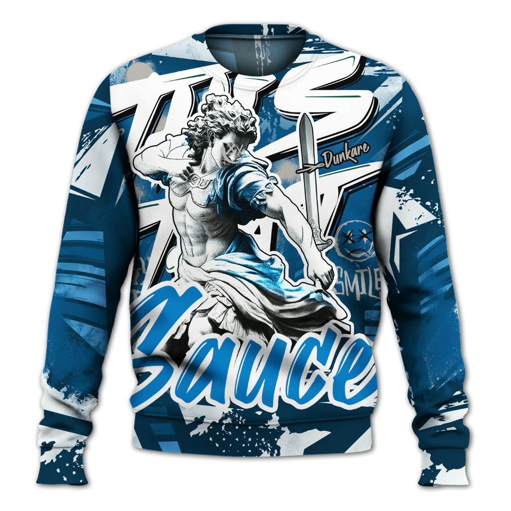 Sweatshirt To Match Industrial Blue 4s - This That Sauce Retro Military Blue 4s Outfit All Over Print