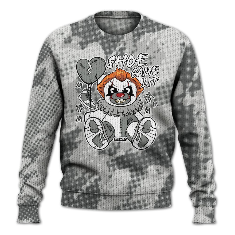 Knitted Sweater To Match Retro Wet Cement 4s - Shoe Game Bear Abstract Halftone