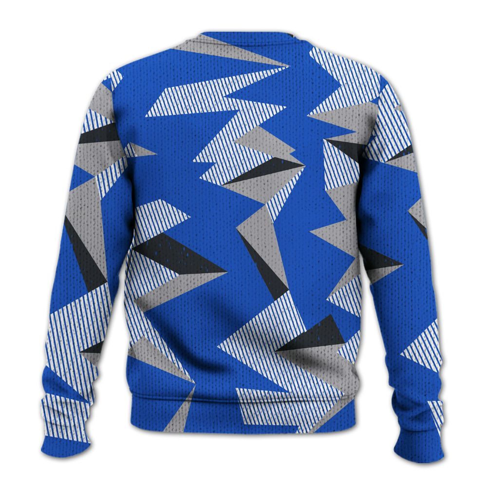 Knitted Sweater To Match Retro Stealth 5s - Geometric Camouflage Pattern