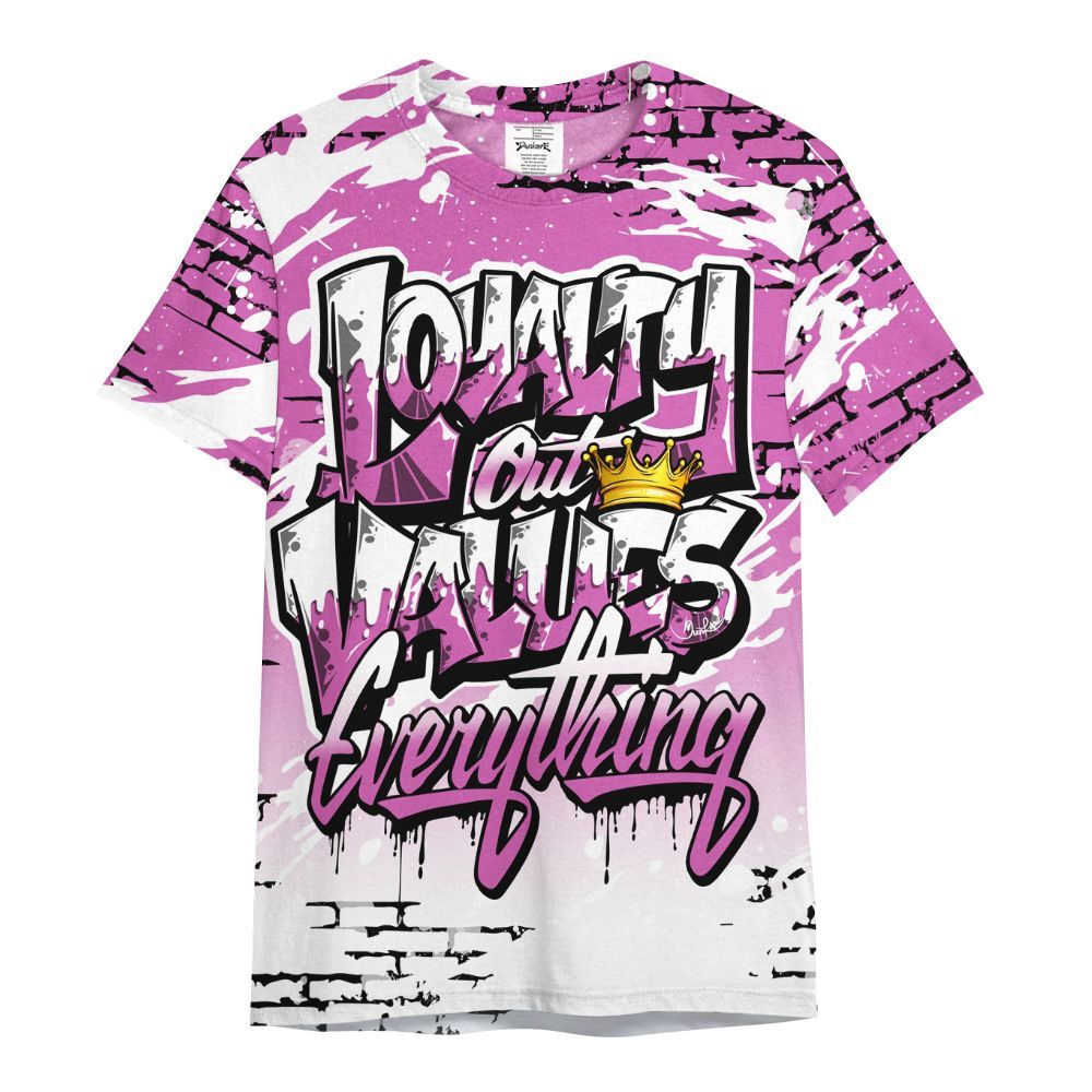 Shirt To Match Hyper Violet 4s - Values Of Loyalty Drip All Over Print