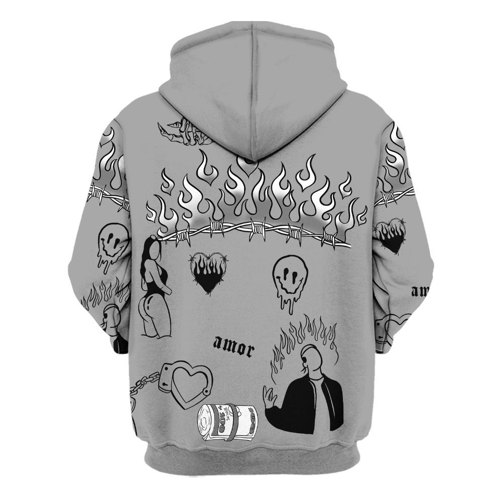 Hoodie To Match Black Wolf Grey 12s Varsity Jacket, Snake Trust No One All Over Print