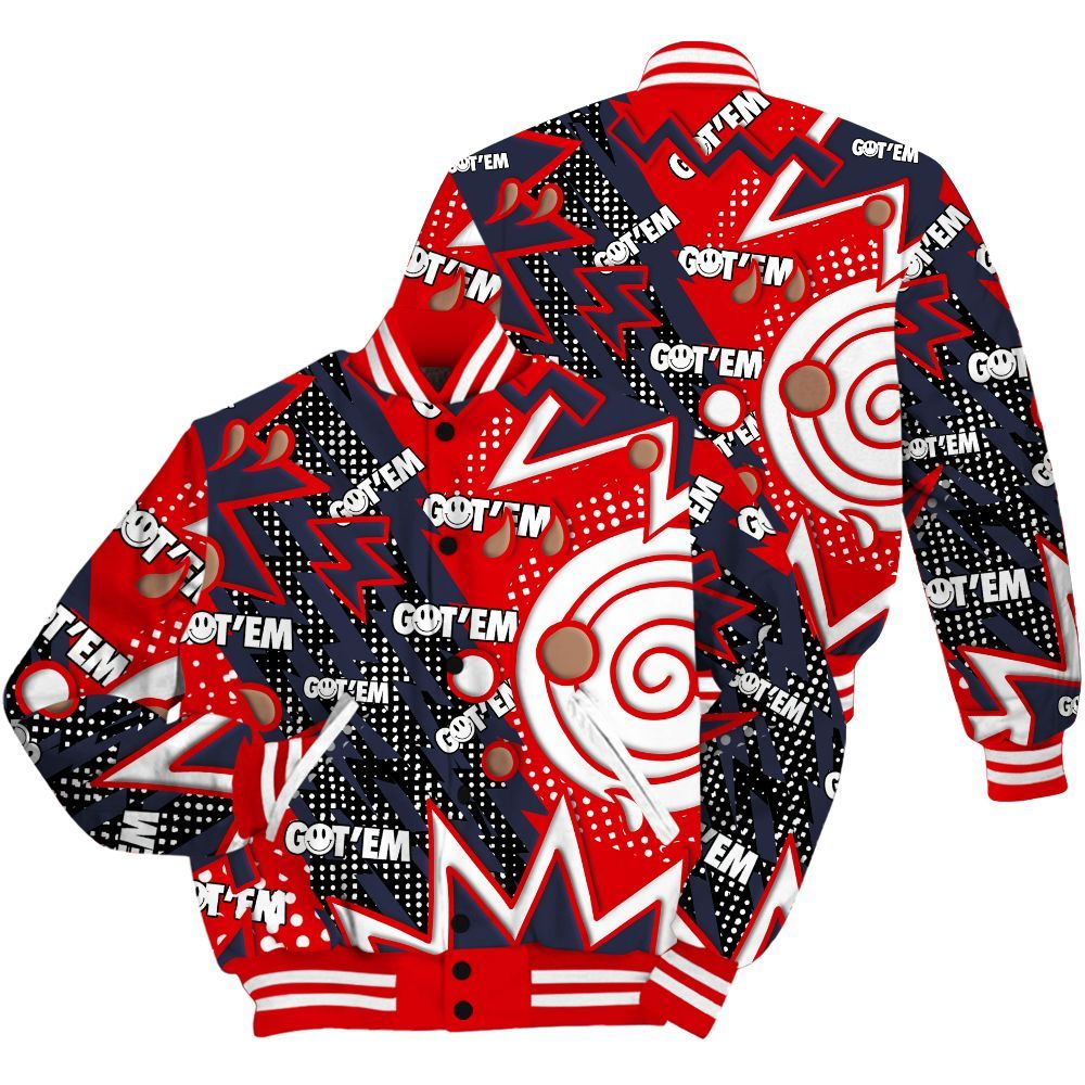 Varsity Jacket To Match Low OG Howard Bison 1s - Retro Vintage 90s All Over Print