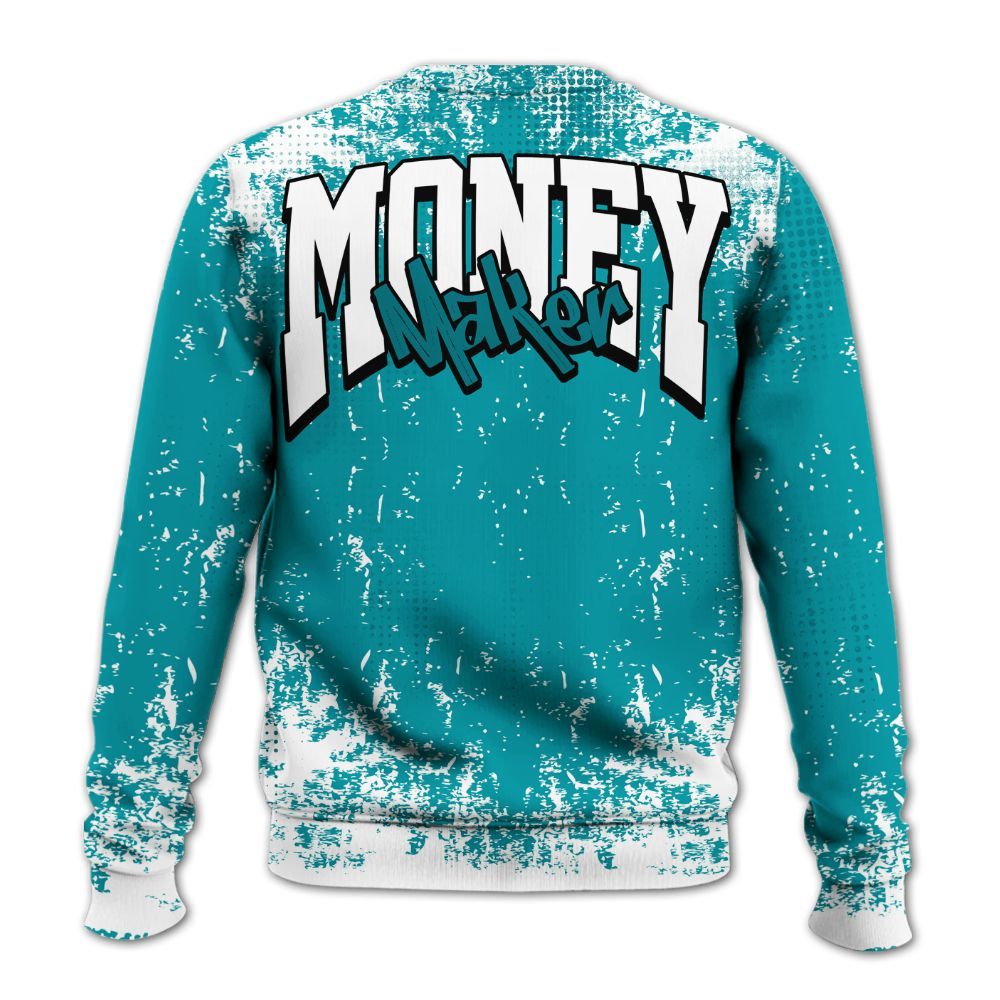 Sweatshirt To Match Air Griffey Max Aquamarine 1s - Move In Silence Money Street Retro All Over Print