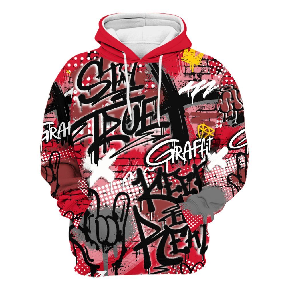 Hoodie To Match Air Max Sunder Gore Tex Fire Red - True It Real Graffiti Streetwear All Over Print