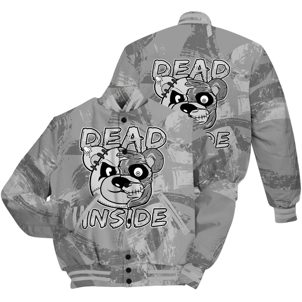 Varsity Jacket To Match Black Wolf Grey 12s Shirt - Lifeless Bear Circle Slpash All Over Print