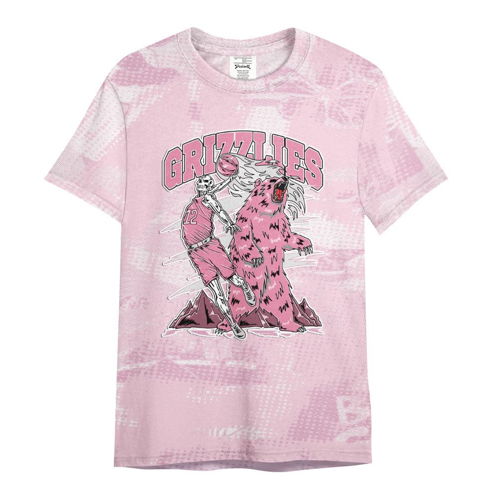 Shirt To Match Orchid 4s - Grizzly Bear Skeleton Brown Sugar All Over Print